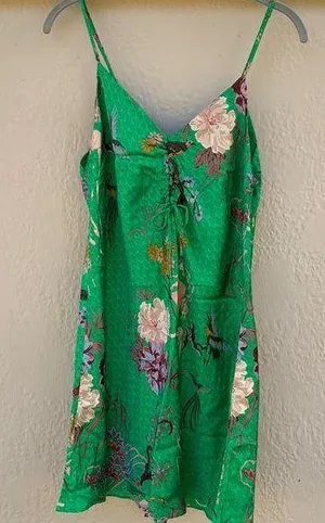 Zara Green silk slip dress thumbnail 1