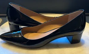 Calvin Klein Black Patent pointy Toe Block Heels. LN ,Slip. Resistance.Sz 6. thumbnail 1
