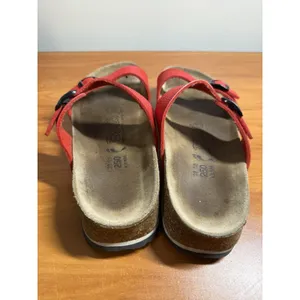 Birkenstock Birki's Red Sandals 2 Strap Sz EU 39/ US 8 Comfort Slip On thumbnail 4