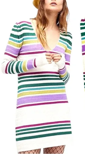 NWT Free People‎ Gidget Knit Sweater Dress in Ivory thumbnail 1