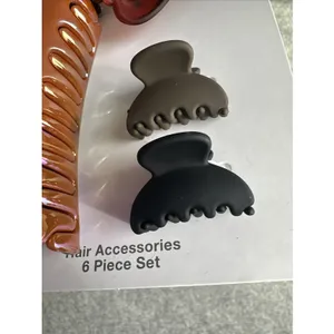 New‎ Time And Tru Hair Claw Clip Lot of 2 Sets Lg Sm Brown Beige Black Classic thumbnail 6