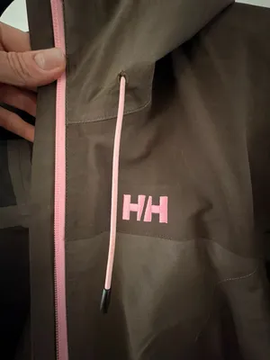 Brown & Pink Hooded Rain Jacket Size M Waterproof Shell Helly Hansen Ekolou thumbnail 3