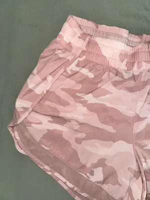 Athleta Mesh Racer Pink Camo Women's 4 inch Shorts thumbnail 2