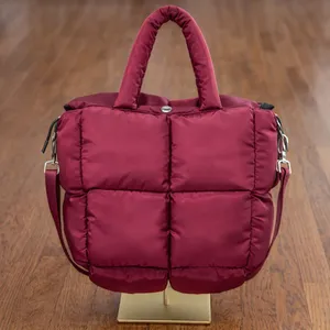 Katydid Wine Mini Puffer Tote Bag Burgundy Quilted Crossbody NWOT thumbnail 2