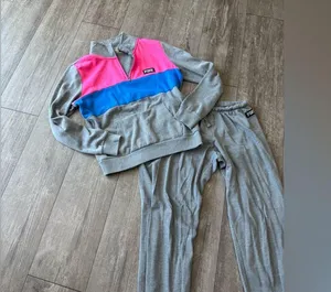 PINK Victoria’s secret Gray Tracksuit with Pink and Blue Accents thumbnail 3