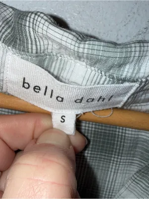 Bella Dahl Tencel Long Sleeve White‎ Green Plaid Button Down Collar Shirt Small thumbnail 3