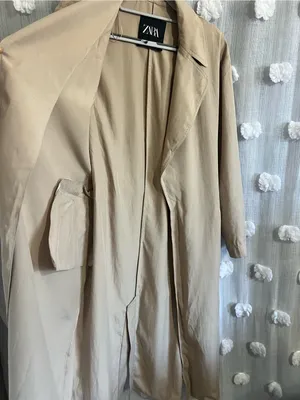 Zara Women's Beige Long Trench Coat thumbnail 6