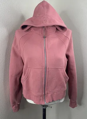 Lululemon Scuba Oversized Full Zip Hoodie Sweatshirt Brier Rose Pink Sz XS/S thumbnail 1