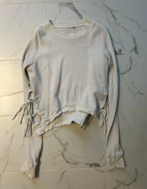 We The Free White Thermal Waffle Long Sleeve thumbnail 3