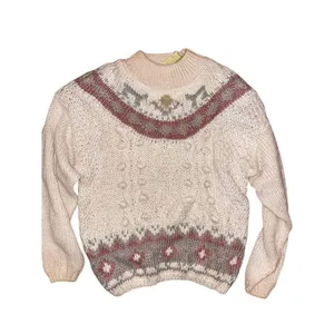 Vintage Nuggets Chunky Hand Knit Cream Grandma Sweater‎ Boho Cottagecore Size M thumbnail 1