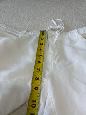 Streetwear Society White Linen Cargo Pants Wide Leg Y2K Drawstring size M thumbnail 4