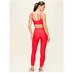 Old Navy Women's Elevate Legging Go Dry Side Pockets Red Active High Rise thumbnail 2