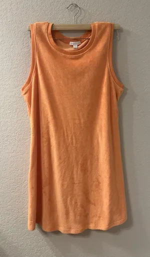 Beyond Yoga OUT OF TOWN Dress Terry Sleeveless Mini WOMEN M ORANGE DREAM‎ thumbnail 1