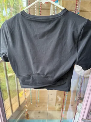 Joylab black cropped short-sleeve athletic t-shirt thumbnail 2