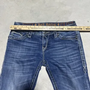 Rock Revival Kelly Skinny Women's Jeans SZ 29 Flap Pockets Boot Denim Thick thumbnail 4