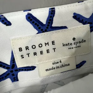 Kate Spade Broome Street Coastal Starfish Pleated Cotton A-Line Skirt EUC Size 4 thumbnail 4