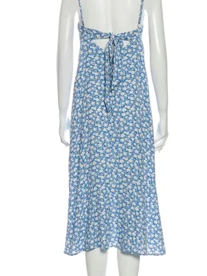 Reformation Nella blue and white floral midi dress size 2 thumbnail 4