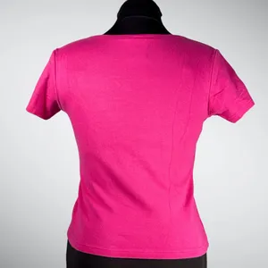 Port Authority Women’s Vintage Hot Pink Zeta Tau Alpha Babydoll V Neck Tee Size Small thumbnail 2