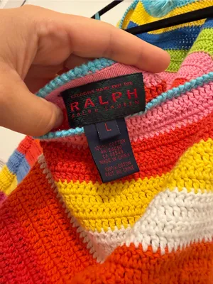 Ralph Lauren Multicolor Crochet Halter Tank Top thumbnail 6