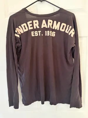 Under Armour Women's Deep V-Neck Long Sleeve Top in Brown with Light Logo thumbnail 4