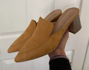 Tan Suede Pointed Toe Mule Yellow Size 7 thumbnail 1