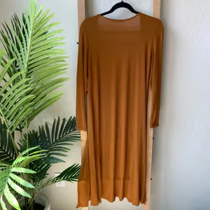Heart Hips Long Open Draped Cardigan - Rust Brown thumbnail 5