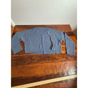 Altar'd State Pullover Sweater Womens Size S Blue‎ Ribbed Knit Cropped thumbnail 3