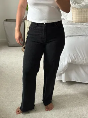 Abercrombie high rise 90 relaxed black jeans thumbnail 4