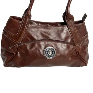 Nine West Women's‎ Brown Leather Shoulder Bag with Zip Closure thumbnail 9
