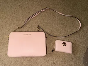 Blush Pink Michael Kors Crossbody and Wallet Set thumbnail 1