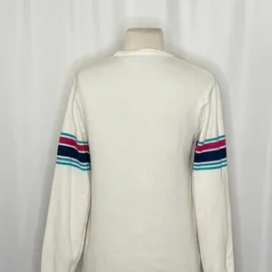 Vintage MEISTER White Stripe Sleeves Sweater Pullover Knit Sporty Outdoors Small thumbnail 7