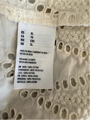 American Eagle Outfitters Eyelet Tank Top Women's Size XL White thumbnail 6