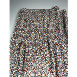 Amang NY Top Womens XL Peasant Boho V-neck Cap Sleeve Stretch‎ Colorful thumbnail 13