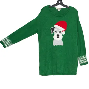 Woman Within Sweater Dog Santa Ugly Christmas Holiday Festive Novelty Medium thumbnail 7