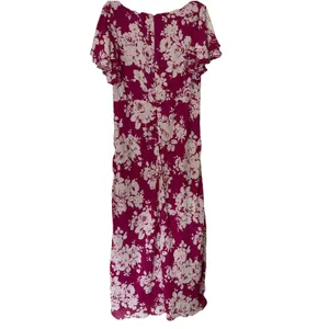 Abercrombie & Fitch Maxi Dress NWT Pink Floral Ruffle Sleeve Slip Dress XL thumbnail 8