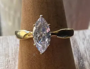 IP Gold Stainless Steel AAA Grade CZ Ring With Ion Plating thumbnail 1