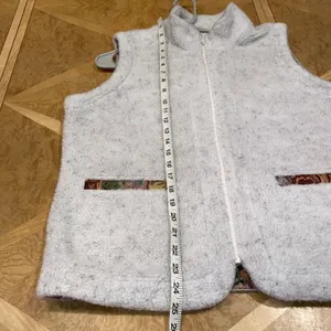 Vintage Orvis Sherpa Fleece Tapestry Trimmed Full Zip Vest Size Large thumbnail 7