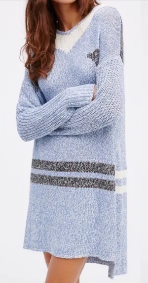 One x One Teaspoon Medium Blue Snow Drift Long Sleeve Sweater‎ Dress thumbnail 1