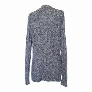 Be Fabulous Cable Knit Cardigan XS Gray Black Open Front Longline Pocket Sweater thumbnail 5