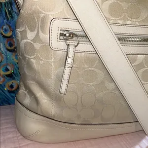 Coach Cream Signature Monogram Crossbody/ Shoulder Bag thumbnail 2