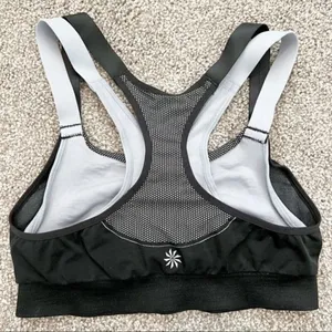 Athleta Double Under Bra Size Small Black Seamless Layered Sporty Clean‎ Girl thumbnail 6
