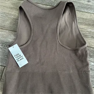 Hollister Gilly Hicks Brown Ribbed Tank Top thumbnail 4