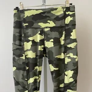 Lululemon‎ Camo Sporty Chic Yoga Granola Performance Leggings 6 Green thumbnail 2