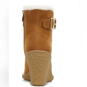 FRANCO‎ SARTO Ulayna Water Resistant Suede Fleece Wedge Bootie, Brown, 11, NWT thumbnail 6