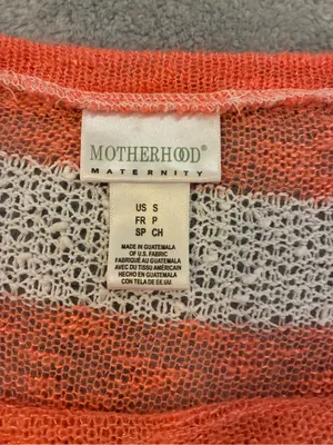 Maternity Lightweight Orange/Cream Striped Women's Knit Top by Motherhood Size S thumbnail 6