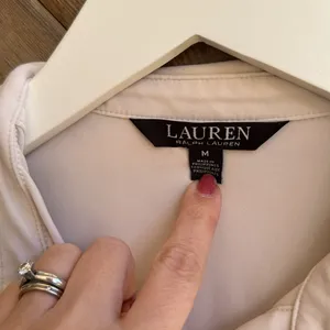 Lauren Ralph Lauren LRL black label white button down long sleeve blouse medium thumbnail 2