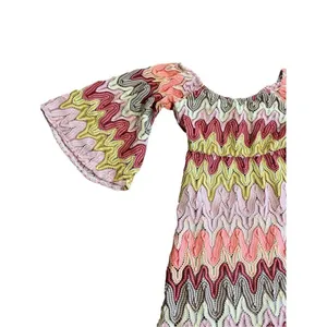 Judith March multicolor textured bell sleeve‎ dress hippie boho sz S thumbnail 4