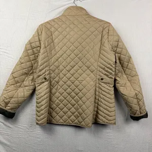 Tommy Hilfiger Womens Large Tan Quilted Utility Barn Jacket Flag Patch Coat L thumbnail 3