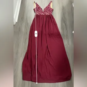 Lulus Make Way For Wonderful Berry‎ Red Lace Sleeveless Maxi Dress Size S thumbnail 15