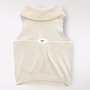 Pants Store Cream Cowl Neck Sleeveless Sweater Vest Womens Size M Comfy‎ Casual thumbnail 5